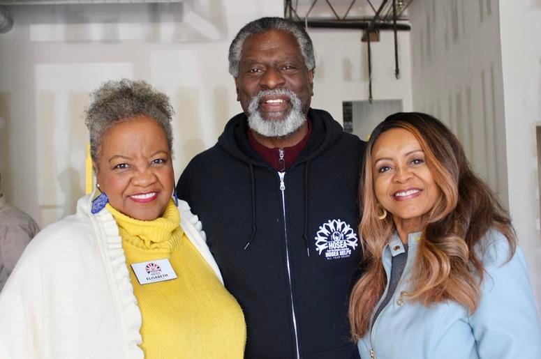 Elisabeth and Afemo Omilami talk with Entercom Atlanta's Maria Boynton about the new Hosea Helps facility Elisabeth and Afemo Omilami talk with Entercom Atlanta's Maria Boynton about the new Hosea Helps facility