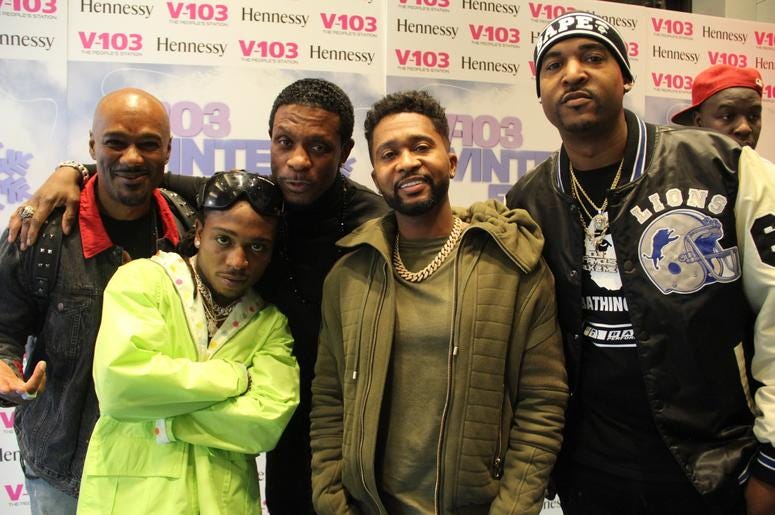 Big Tigger, Jacquees, Keith Sweat, Zaytoven and DJ Infamous at the 2018 #V103Winterfest in Atlanta Big Tigger, Jacquees, Keith Sweat, Zaytoven and DJ Infamous at the 2018 #V103Winterfest in Atlanta