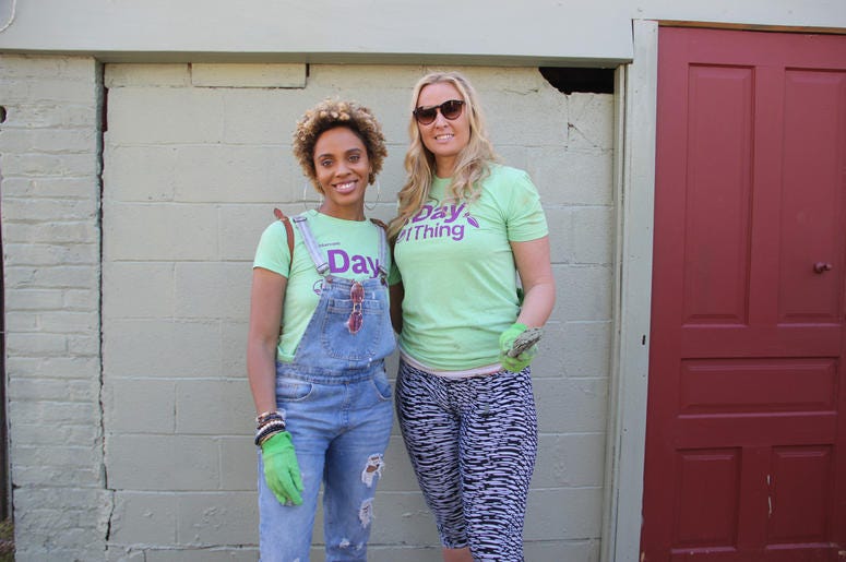 Jade Novah and DJ Grace L'amour volunteer at Urban Farms in College Park, GA, on Earth Day 2019 Jade Novah and DJ Grace L'amour volunteer at Urban Farms in College Park, GA, on Earth Day 2019