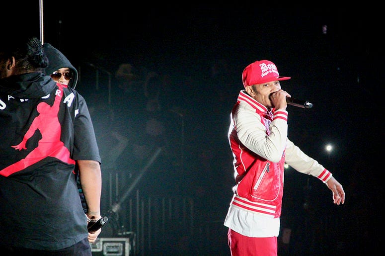Bone Thugs-N-Harmony perform at Atlanta's State Farm Arena during the Puff Puff Pass Tour Bone Thugs-N-Harmony perform at Atlanta's State Farm Arena during the Puff Puff Pass Tour