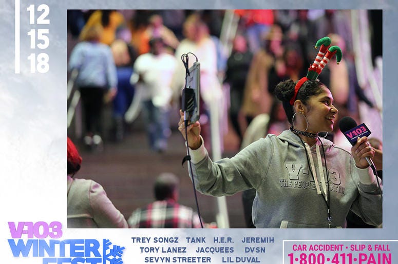 Skye Smith interviews people attending #V103Winterfest in Atlanta on December 15, 2018 Skye Smith interviews people attending #V103Winterfest in Atlanta on December 15, 2018
