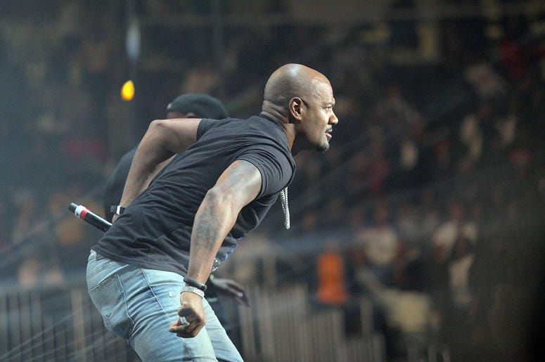 Big Tigger onstage at V-103 Winterfest 2018 Big Tigger onstage at V-103 Winterfest 2018