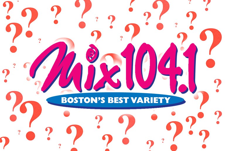 Mix 104.1 Logo With Question Marks Mix 104.1 Logo With Question Marks