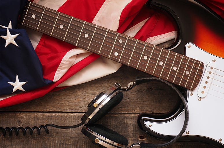 American Flag Headphones Guitar American Flag Headphones Guitar
