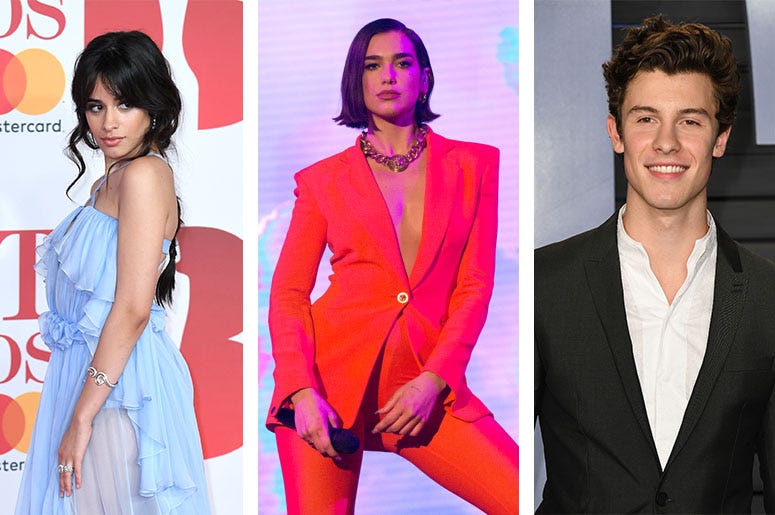 Camila Cabello Dua Lipa Shawn Mendes Camila Cabello Dua Lipa Shawn Mendes