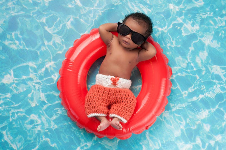 Baby On Pool Float Baby On Pool Float