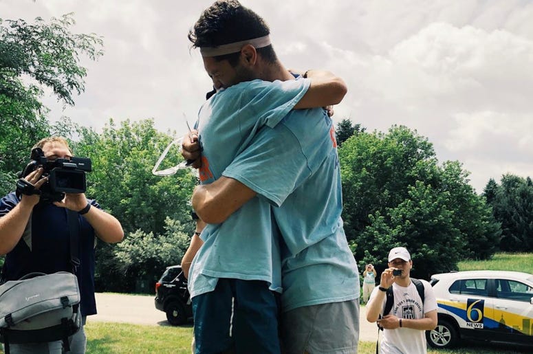 Andy and Jake Rollerblade to Michigan