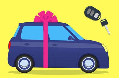 Car with bow Car with bow