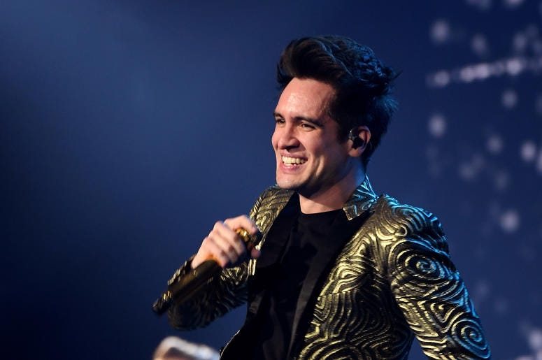Brendon Urie of Panic! at the Disco performs during the 'PRAY FOR THE WICKED' tour at Golden 1 Center on February 20, 2019 in Sacramento, California Brendon Urie of Panic! at the Disco performs during the 'PRAY FOR THE WICKED' tour at Golden 1 Center on February 20, 2019 in Sacramento, California