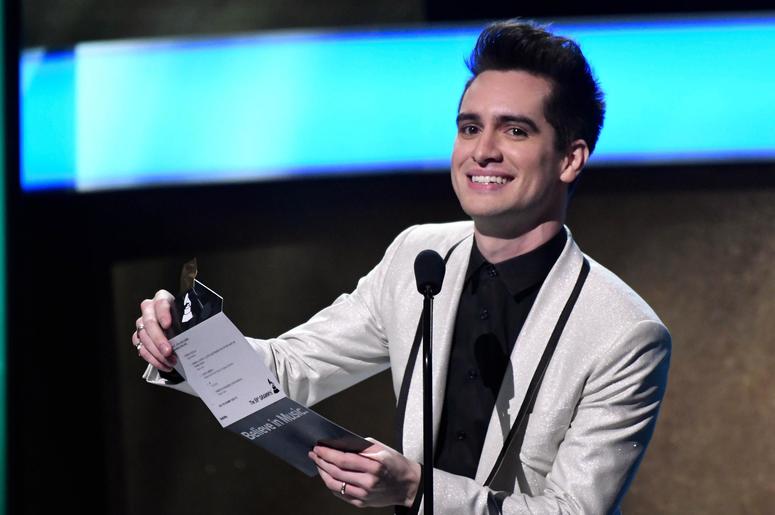 Panic! At The Disco announces an award during the Grammy Awards Premiere Panic! At The Disco announces an award during the Grammy Awards Premiere