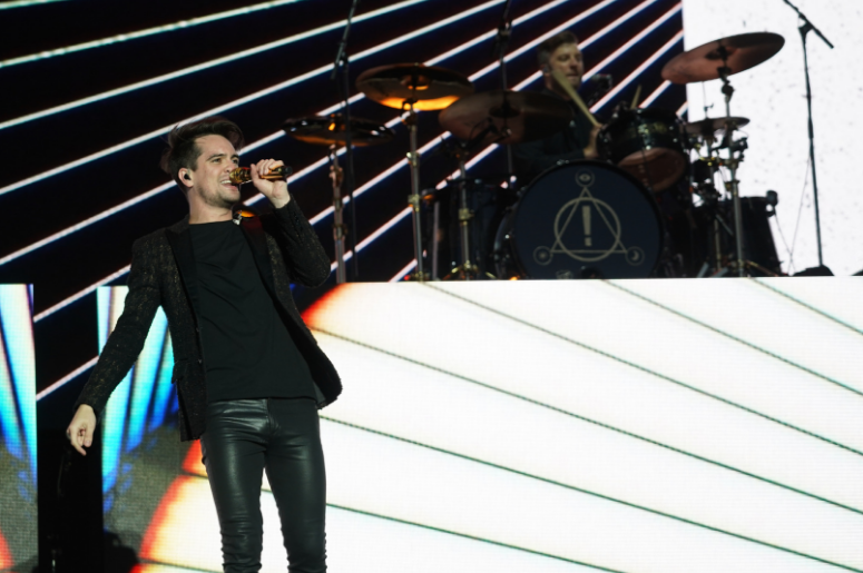 Brendon Urie of Panic! at the Disco performing live on the Main Stage at the 2018 Reading Festival Brendon Urie of Panic! at the Disco performing live on the Main Stage at the 2018 Reading Festival