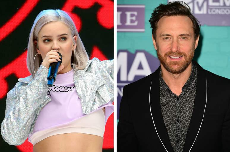 Anne-Marie | David Guetta 6/9/2018 - Anne-Marie on stage during Capital's Summertime Ball with Vodafone at Wembley Stadium, London. / LAS VEGAS, NV - MAY 21: Nicki Minaj and David Guetta perform on the 2017 Billboard Music Awards at the T-Mobile Arena on May 21, 2017 in Las Vegas,