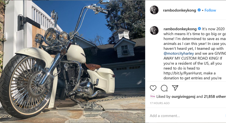 Ryan Hurst giving away motorcycle Ryan Hurst giving away motorcycle