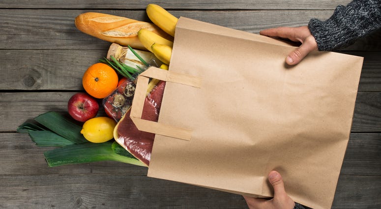 Food in a grocery bag