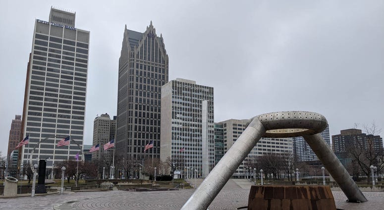 Horace E. Dodge Fountain In Hart Plaza Detroit