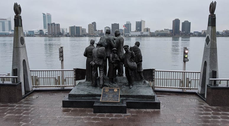 The Gateway To Freedom Statue Detroit Riverfront