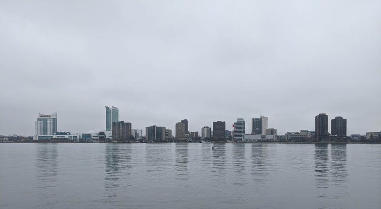View Of Windsor Canada From Detroit Riverfront