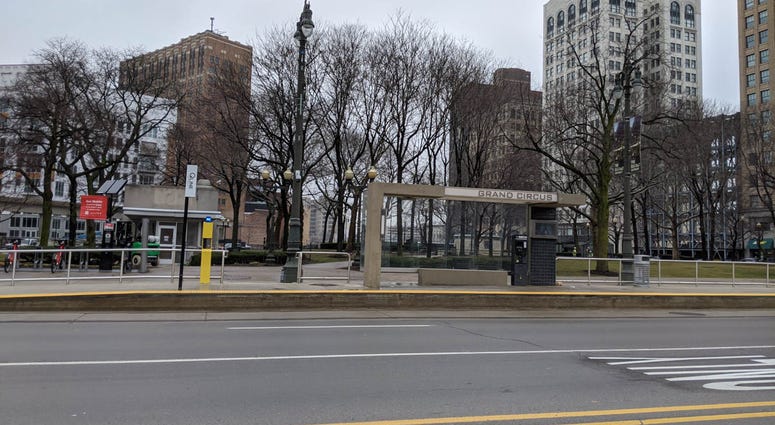 Detroit Q Line Stop Near Wayne State