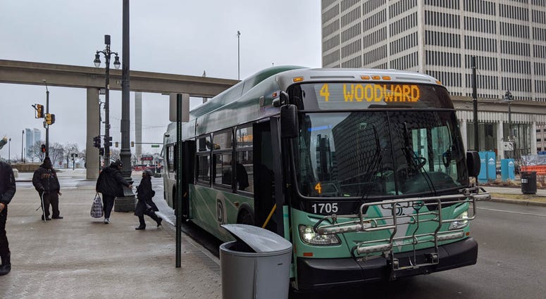 DDOT Bus On Woodward Ave
