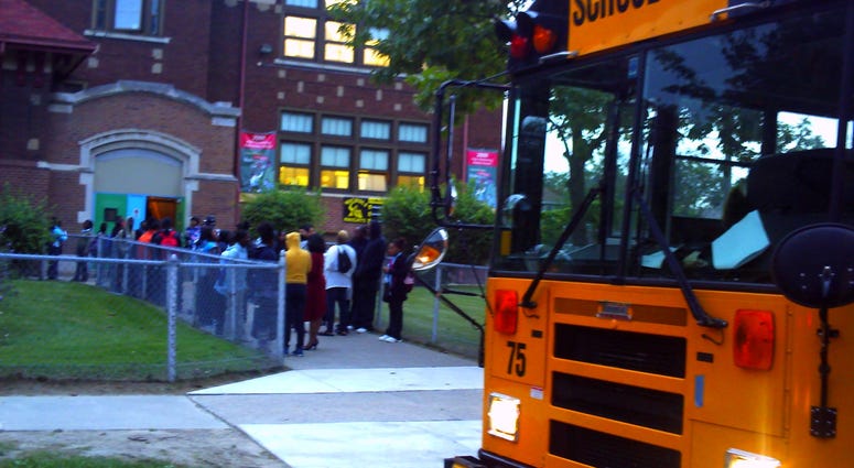 Detroit Schools First Day Bus Detroit Schools First Day Bus