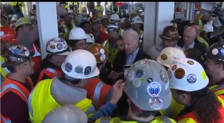 Joe Biden yells at factory worker in Detroit