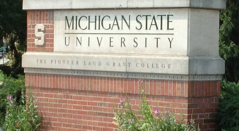 Michigan State University sign Michigan State University sign