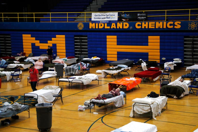 temporary shelter at Midland High School, temporary shelter at Midland High School,