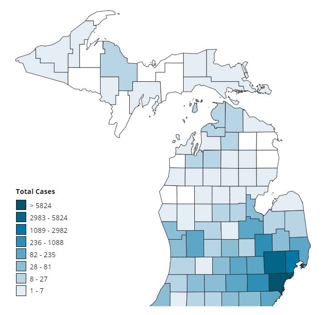 Michigan cases by county April 6 Michigan cases by county April 6