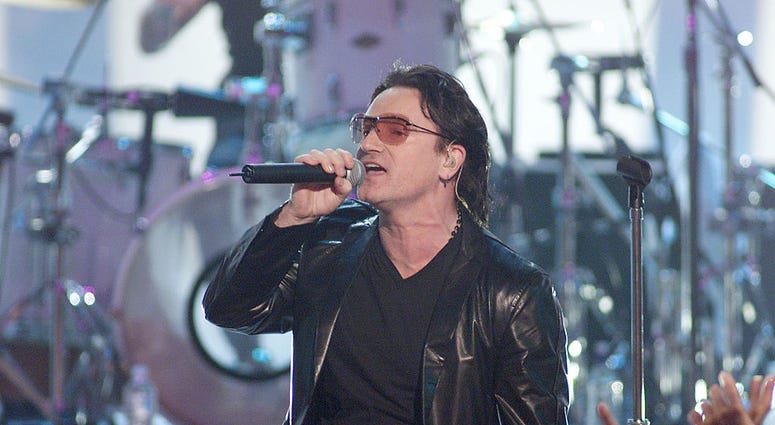 Lead singer of U2, Bono, performs live at the My VH1 Music Awards at the Shrine Auditorium, Thursday, November 30, 2000 Lead singer of U2, Bono, performs live at the My VH1 Music Awards at the Shrine Auditorium, Thursday, November 30, 2000