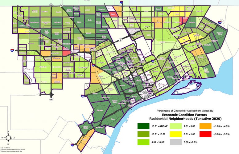 2020 Detroit Residential Assessments Map