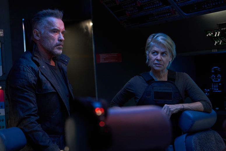 Arnold Schwarzenegger and Linda Hamilton star in Skydance Productions and Paramount Pictures' "TERMINATOR: DARK FATE." Arnold Schwarzenegger and Linda Hamilton star in Skydance Productions and Paramount Pictures' "TERMINATOR: DARK FATE."