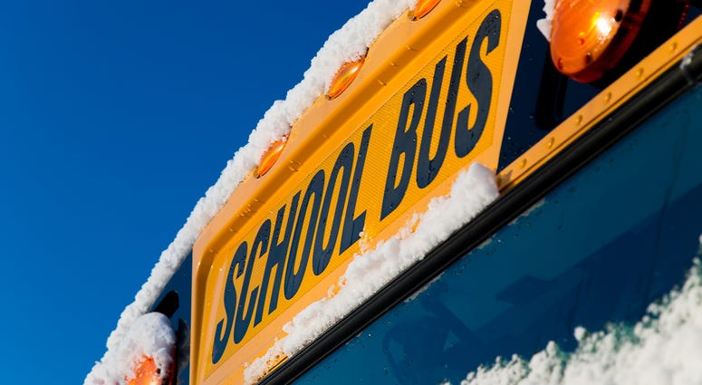 school bus snow school bus snow