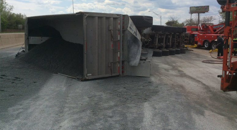 semi flipped I-75 semi flipped I-75