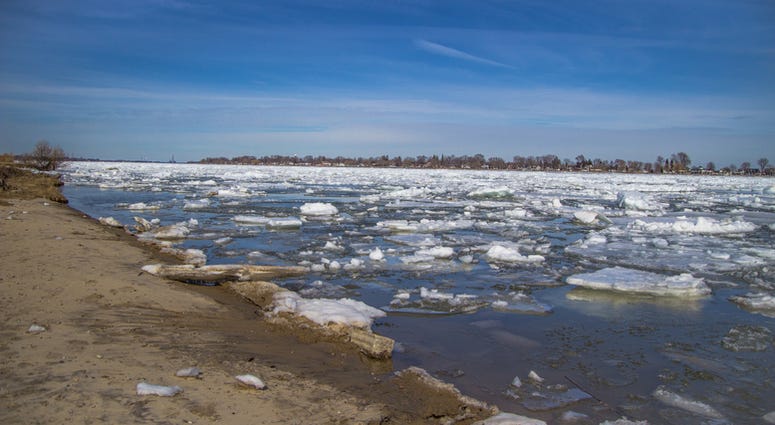 St. Clair River in winter St. Clair River in winter