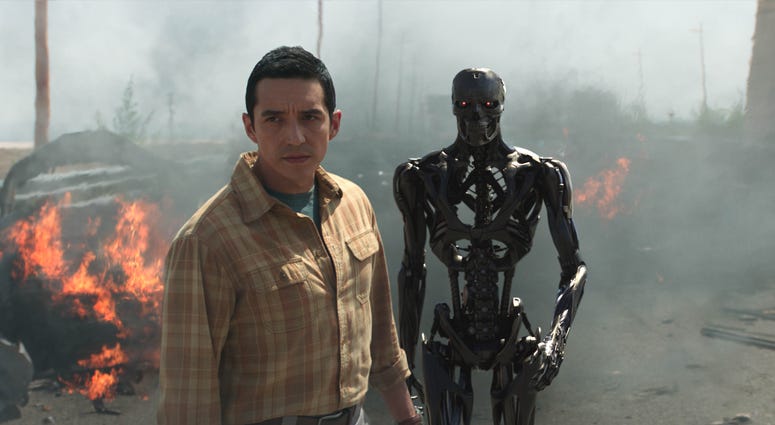 Gabriel Luna as the Rev-9; Ectoskeleton, left, and Endoskeleton, right, star in Skydance Productions and Paramount Pictures' "TERMINATOR: DARK FATE." Gabriel Luna as the Rev-9; Ectoskeleton, left, and Endoskeleton, right, star in Skydance Productions and Paramount Pictures' "TERMINATOR: DARK FATE."