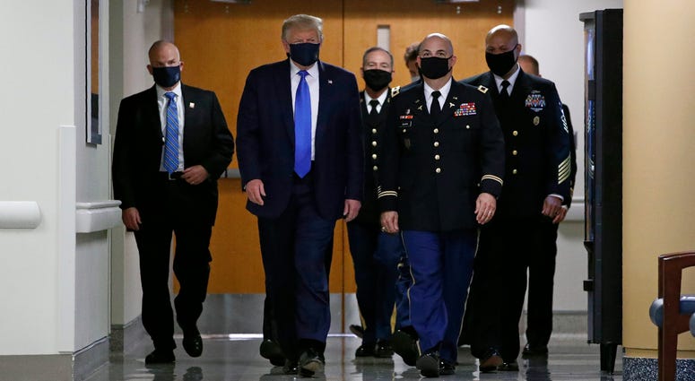 President Trump wearing a face mask