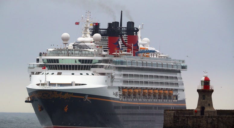 7/19/2017 - The Disney Cruise ship Magic enters the River Tyne for a one day stop. (Photo by PA Images/Sipa USA)