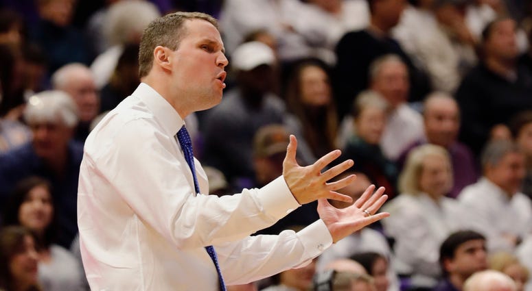 Feb 9, 2019; Baton Rouge, LA, USA; LSU Tigers head coach Will Wade reacts to a play against the Auburn Tigers in the second half at Maravich Assembly Center. Feb 9, 2019; Baton Rouge, LA, USA; LSU Tigers head coach Will Wade reacts to a play against the Auburn Tigers in the second half at Maravich Assembly Center.