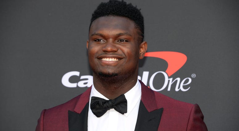 Jul 10, 2019; Los Angeles, CA, USA; New Orleans Pelicans player Zion Williamson arrives on the red carpet at Microsoft Theatre. Jul 10, 2019; Los Angeles, CA, USA; New Orleans Pelicans player Zion Williamson arrives on the red carpet at Microsoft Theatre.