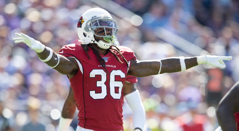 Arizona Cardinals safety D.J. Swearinger (36) reacts after a play during the third quarter against the Baltimore Ravens at M&T Bank Stadium.