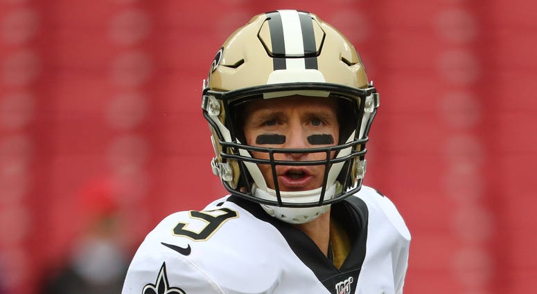 Saints quarterback Drew Brees finds time to show off his version of "blue steel" for the cameras covering his team's win in Tampa.