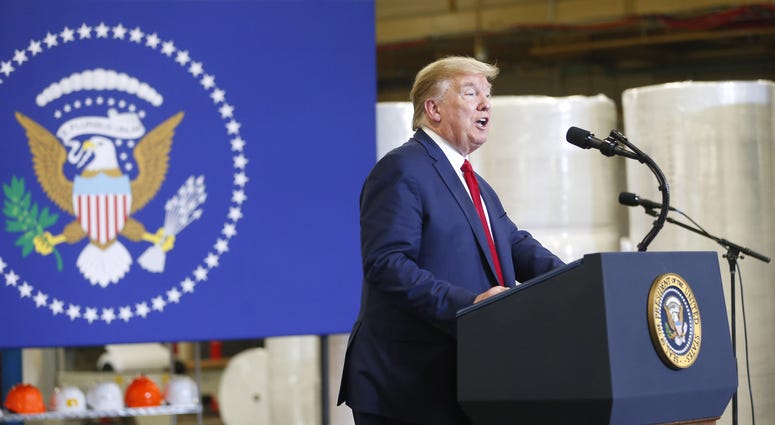 President Trump at a podium