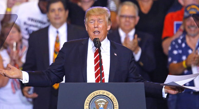 President Trump at a podium