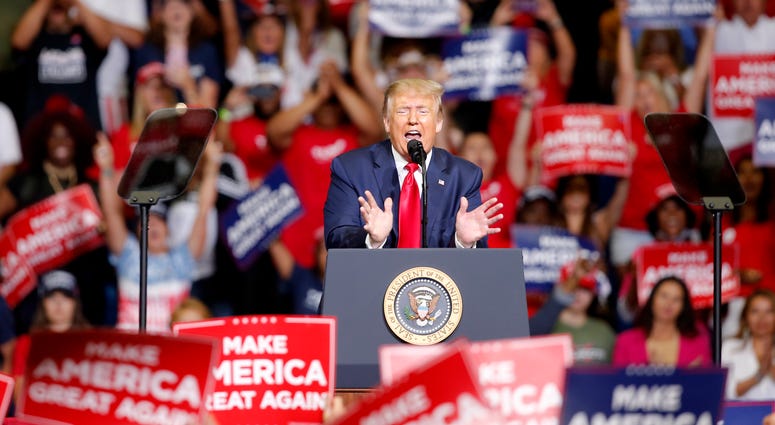 President Trump at his rally in Tulsa
