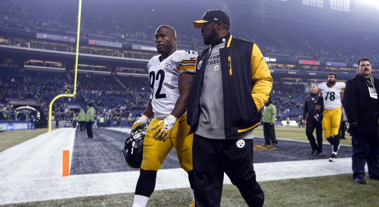 James Harrison and Mike Tomlin