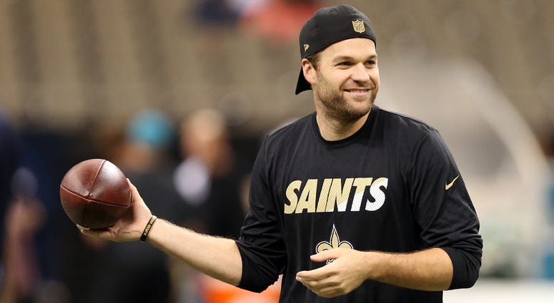 New Orleans Saints quarterback Matt Flynn (3) warms up before their game against the Jacksonville Jaguars at the Mercedes-Benz Superdome.