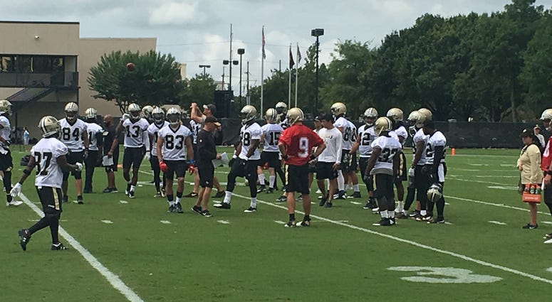 Drew Brees and the Saints at mini camp in Metairie Saints mini camp Drew Brees