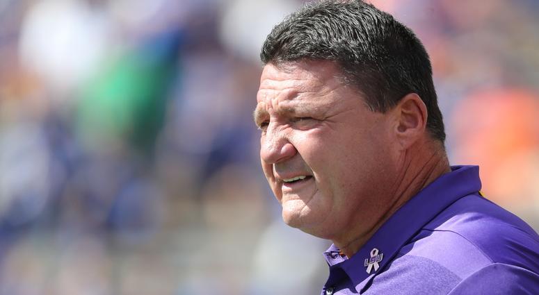 Oct 6, 2018; Gainesville, FL, USA; LSU Tigers head coach Ed Orgeron prior to the game at Ben Hill Griffin Stadium. Oct 6, 2018; Gainesville, FL, USA; LSU Tigers head coach Ed Orgeron prior to the game at Ben Hill Griffin Stadium.