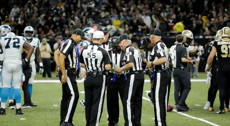 NFL officials during the Saints/Panthers game