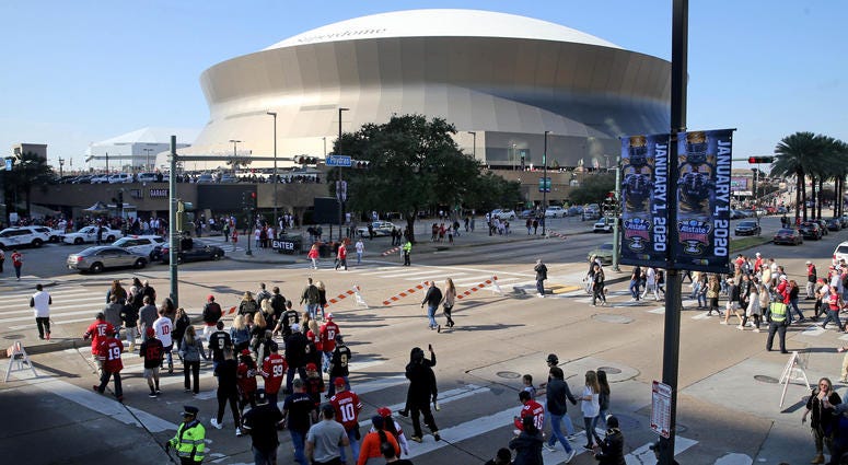 A general view of the Mercedes-Benz Superdome before the game between the New Orleans Saints and the San Francisco 49ers.
